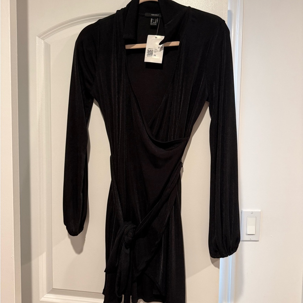 Forever 21 Black Wrap Dress